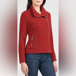 Untouched World Felted Fiord Merino Possum Jacket Red New Zealand Medium